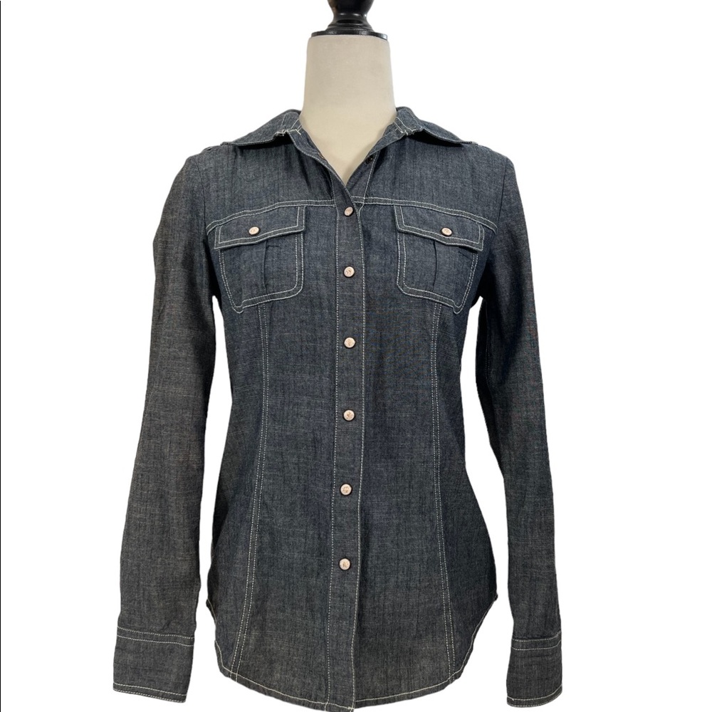 Brooks Brothers Denim Blouse Size 2